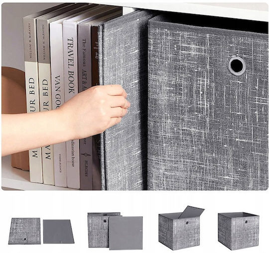 Songmics Stoff Aufbewahrungsbox mit Deckel Gray 30x30x30cm 6Stück