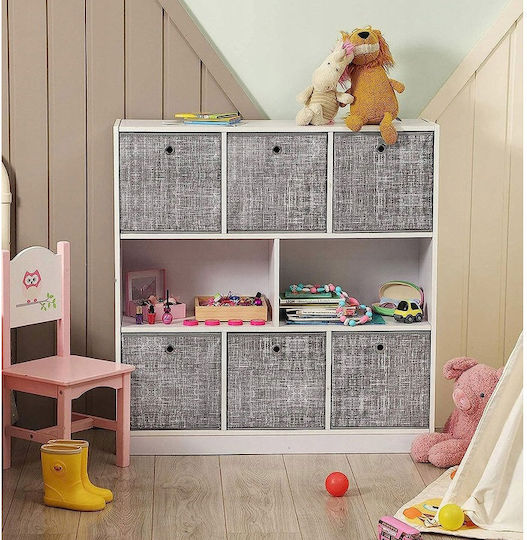 Songmics Stoff Aufbewahrungsbox mit Deckel Gray 30x30x30cm 6Stück