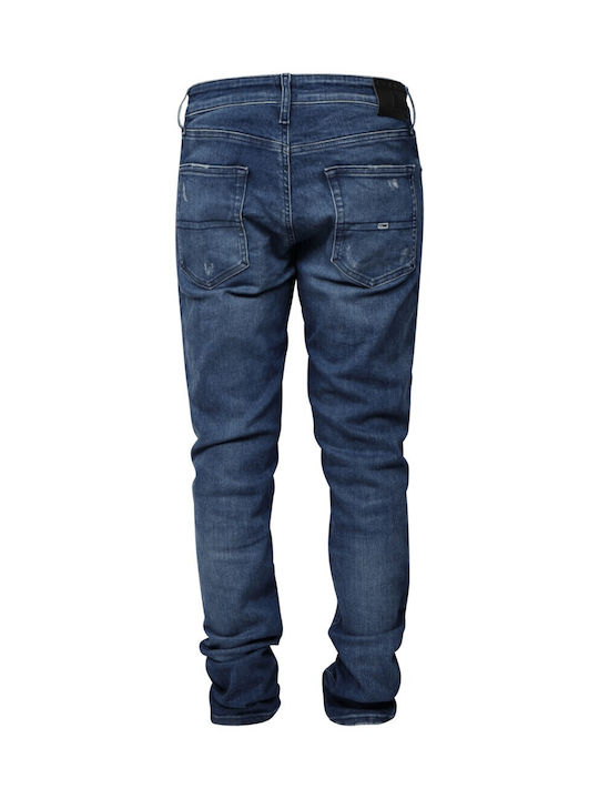 Austin Men's Elastic Jeans Pants With Slim Tapered Fit Blue