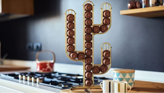 Winkee Metallischer Stand zur Aufbewahrung für 52 Kapseln Nespresso 16384