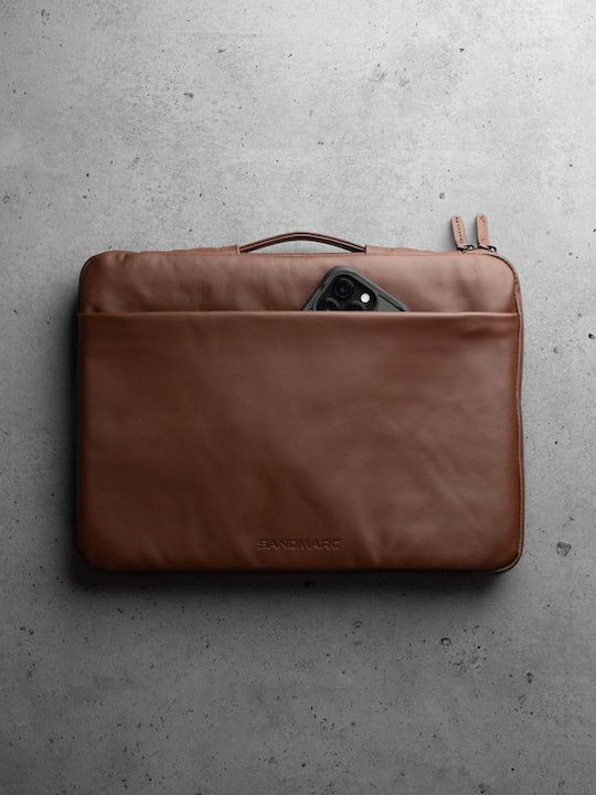 Sandmarc Leather Edition Carrying Case 14" MacBook Pro 14" σε Καφέ χρώμα