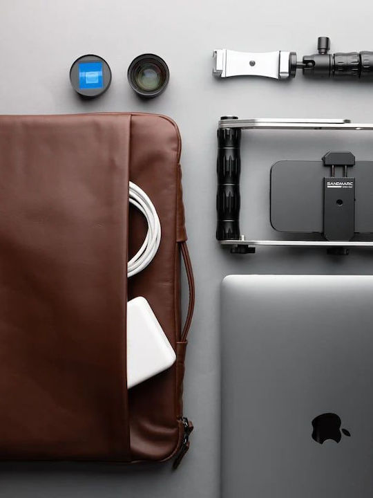 Sandmarc Leather Edition Carrying Case 14" MacBook Pro 14" σε Καφέ χρώμα