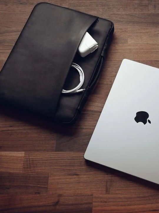 Sandmarc Leather Edition Θήκη για Laptop 14" MacBook Pro 14" σε Μαύρο χρώμα