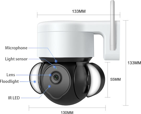 EDUP Edup IP Камера за наблюдение 4K Водоустойчива с Високоговорител и Обектив 3.6мм