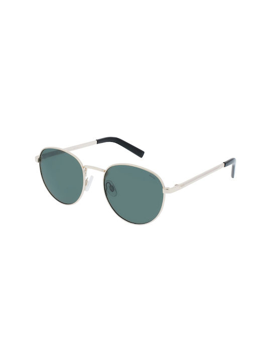 Invu Men's Sunglasses with Silver Metal Frame and Green Mirror Lens B1311A