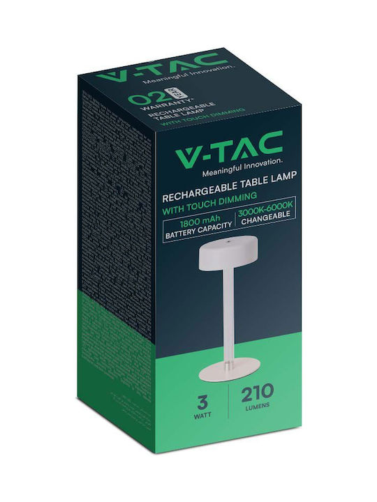 V-TAC Metal Lampă de masă LED cu Abajur Alb și Bază
