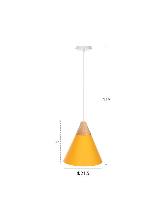 HomeMarkt Pendant Light Yellow Bell with Socket E27 21.5cm