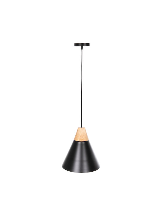 HomeMarkt Black Bell Pendant Ceiling Light with E27 Socket 22x22x22cm