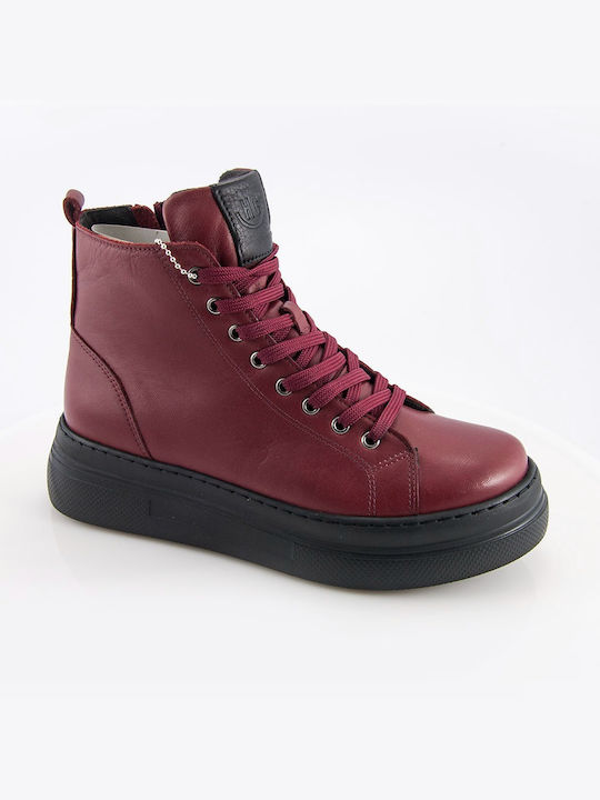 Safe Step Leather Women's Ankle Boots Burgundy