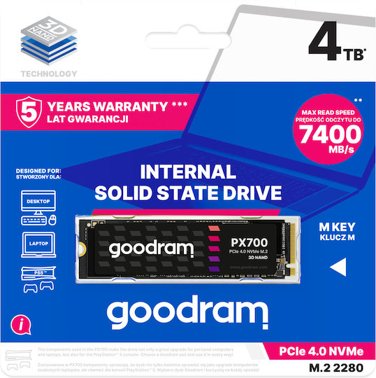 GoodRAM PX700 SSD 4.1TB M.2 NVMe PCI Express 4.0