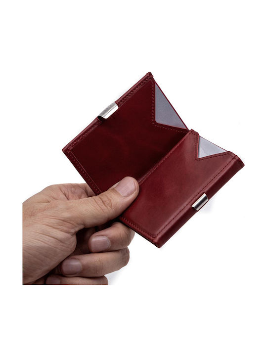Leather Men's Wallet Cards with RFID Red