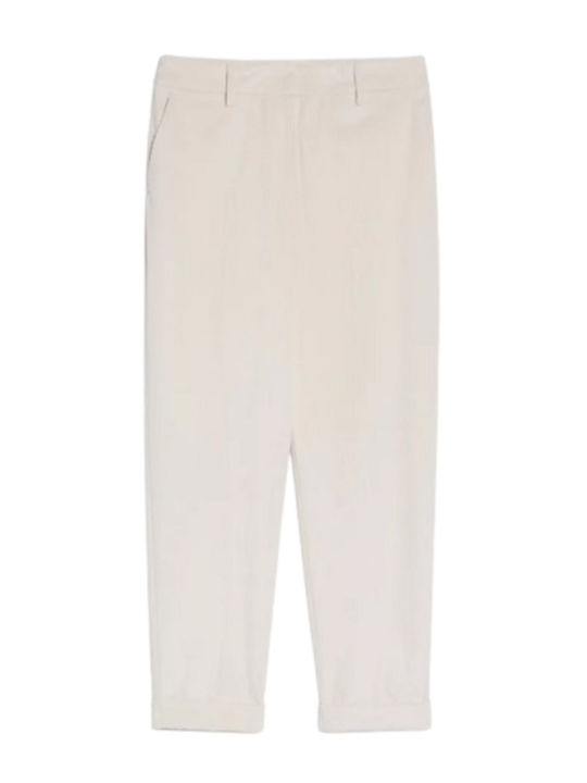 Women's Fabric Trousers Creme.