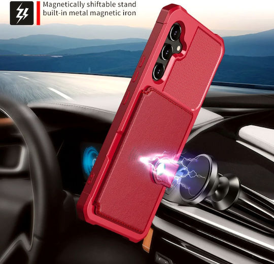 HappyCase Портмоне Силикон 0.5мм Червен (Galaxy A34)