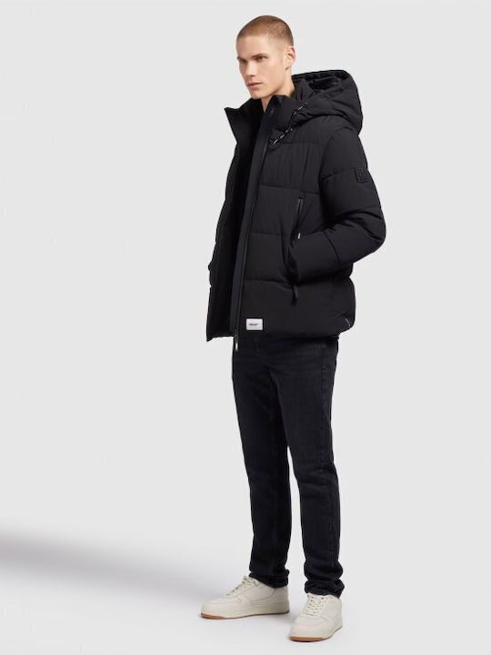 Khujo Herren Winter Jacke Lässig Schwarz