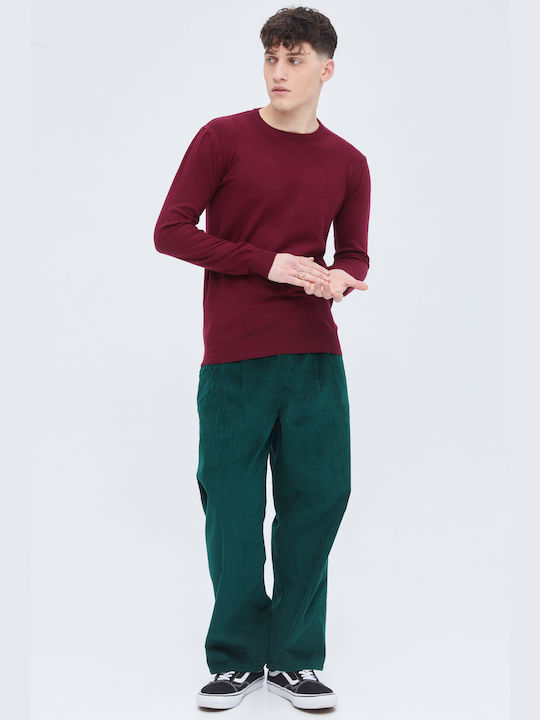 Aristoteli Bitsiani Herren Langarm-Pullover BORDO