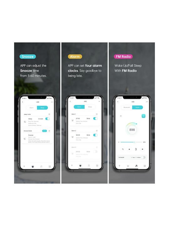EDUP Tisch-Digitaluhr mit Wecker Weiß 30.006.0003