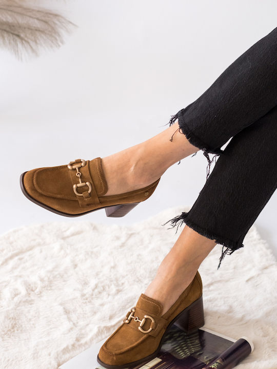 Carmela Footwear Piele Moccasini pentru femei în culoarea Tabac maro