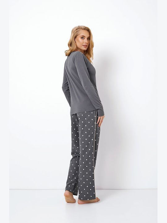 Aruelle Winter Damen Pyjama-Set Dark grey. Jayleen