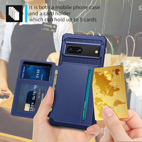HappyCase Wallet Silicon 0.5mm Albastru (Google Pixel 7)