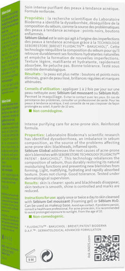 Bioderma Sebium 24ωρη Ενυδατική Λεπτόρρευστη Κρέμα Προσώπου κατά των Ατελειών & της Ακμής με Bakuchiol & AHA 30ml