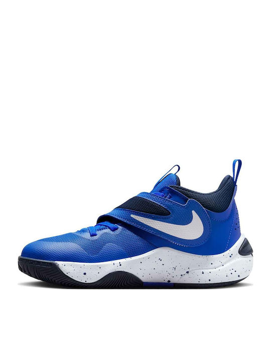 Team Hustle Kids Sports Shoes Running with Hoop & Loop Closure Blue