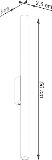 Sollux Φωτιστικό Τοίχου Λευκό 50x9.5x7.5εκ.
