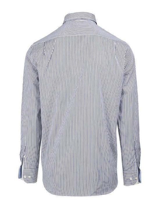 Paul & Shark Men's Shirt Long Sleeve Cotton Striped Blue