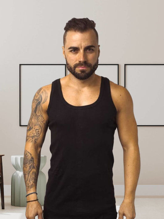 03-1011 Men's Undershirt Sleeveless Black
