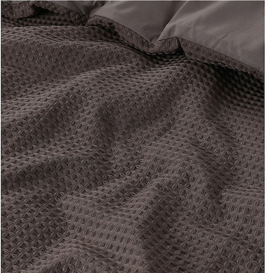 Sleeptime Duvet Cover Set Queen with 2 Pillowcases 240x220 Waffle Taupe