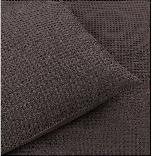 Sleeptime Duvet Cover Set Queen with 2 Pillowcases 240x220 Waffle Taupe