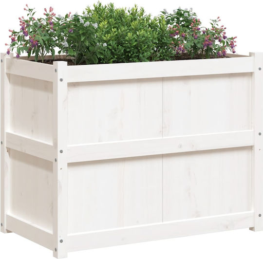 vidaXL Blumenkasten Hölzernes White 90x50x70cm.