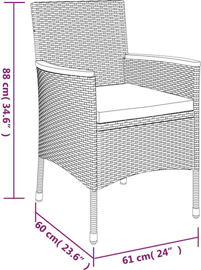 Garten- und Outdoor-Möbelsets 3 Stück Schwarz mit Kissen