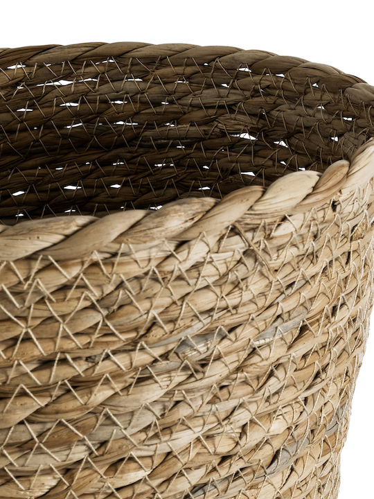 GloboStar Patmos Planter Rattan Brown with Stand 20x20x15cm.