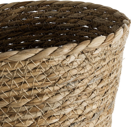 GloboStar Patmos Übertopf Rattan Braun mit Gestell 20x20x15εκ.