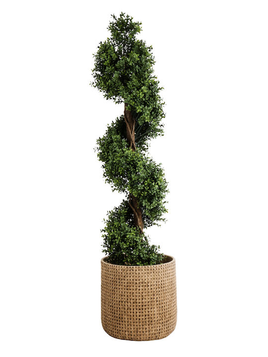 GloboStar Artificial Garden Giuseppe Planter Polyester Brown with Stand 35x35x33cm.