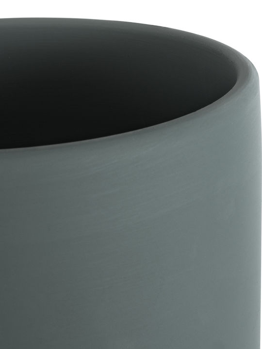 GloboStar Übertopf Keramik Gray mit Gestell 15x15x15εκ.