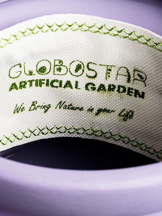 GloboStar Bogota Κασπώ Κεραμικό Μωβ με Βάση 14x14x15εκ.
