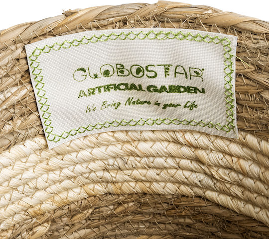 GloboStar Kythira Planter Rattan Brown with Stand 25x25x18cm.