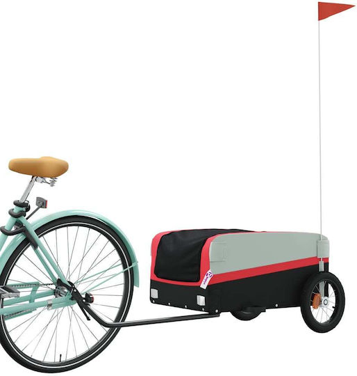 Vidaxl Remorcă Pentru Bicicletă Negru Roșu 30 Kilograme Fier