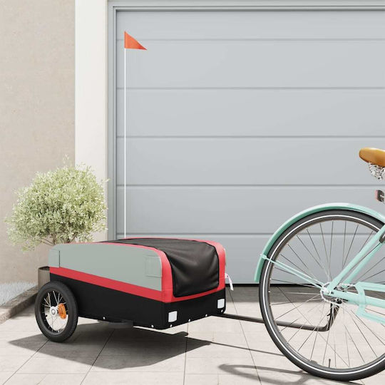 Vidaxl Remorcă Pentru Bicicletă Negru Roșu 30 Kilograme Fier