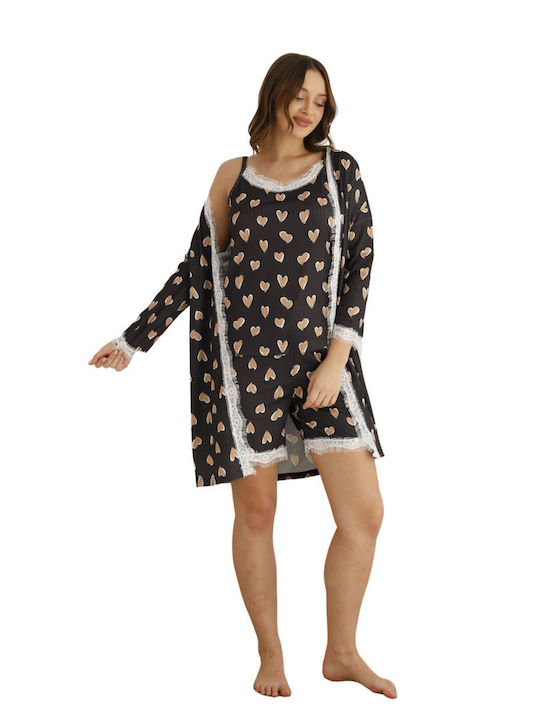 Boyraz Summer Women's Cotton Robe with Nightdress Colorful