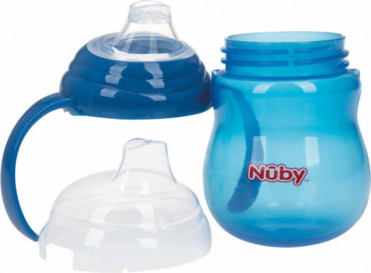 Nuby Εκπαιδευτικό Μπιμπερό Πλαστικό με Λαβές Τιρκουάζ 6m+ 270ml