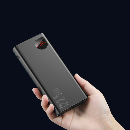 Baseus Adaman Power Bank 20000mAh 22.5W με 2 Θύρες USB-A και Θύρα USB-C Power Delivery / Quick Charge 3.0 Μαύρο