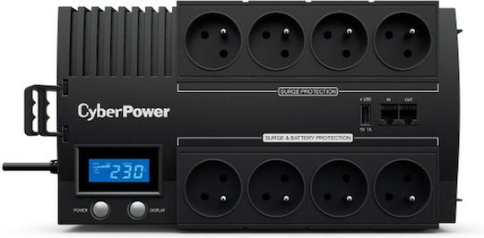 CyberPower BR1000ELCD-FR (Priză Franceză) UPS Line-Interactive 1000VA 600W cu 8 Schuko Prize