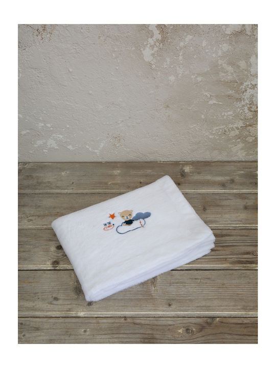 Nima Blanket Cot Nighty Night Fleece White with Animal 110x140cm
