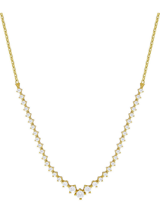 Kiriakos Gofas Set with Necklace & Bracelet from Gold 14K with Stones