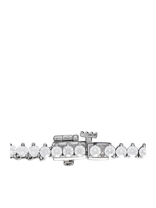 Kiriakos Gofas Set with Necklace & Bracelet from White Gold 14K with Stones