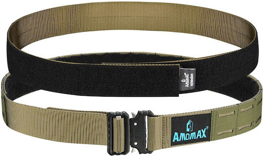 Amomax Ιμάντας Στρατιωτική Ζώνη Επιχειρησιακή Μαύρη 44.5mm