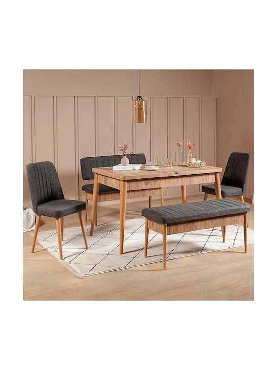 Alden Διθέσιος Καναπές Ανθρακί 110x40x85εκ.