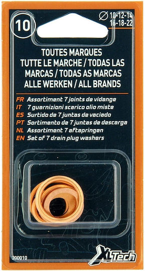 XLTech Rosette Car Carter Plug Washers 10-12-14-16-18-22mm 7pcs